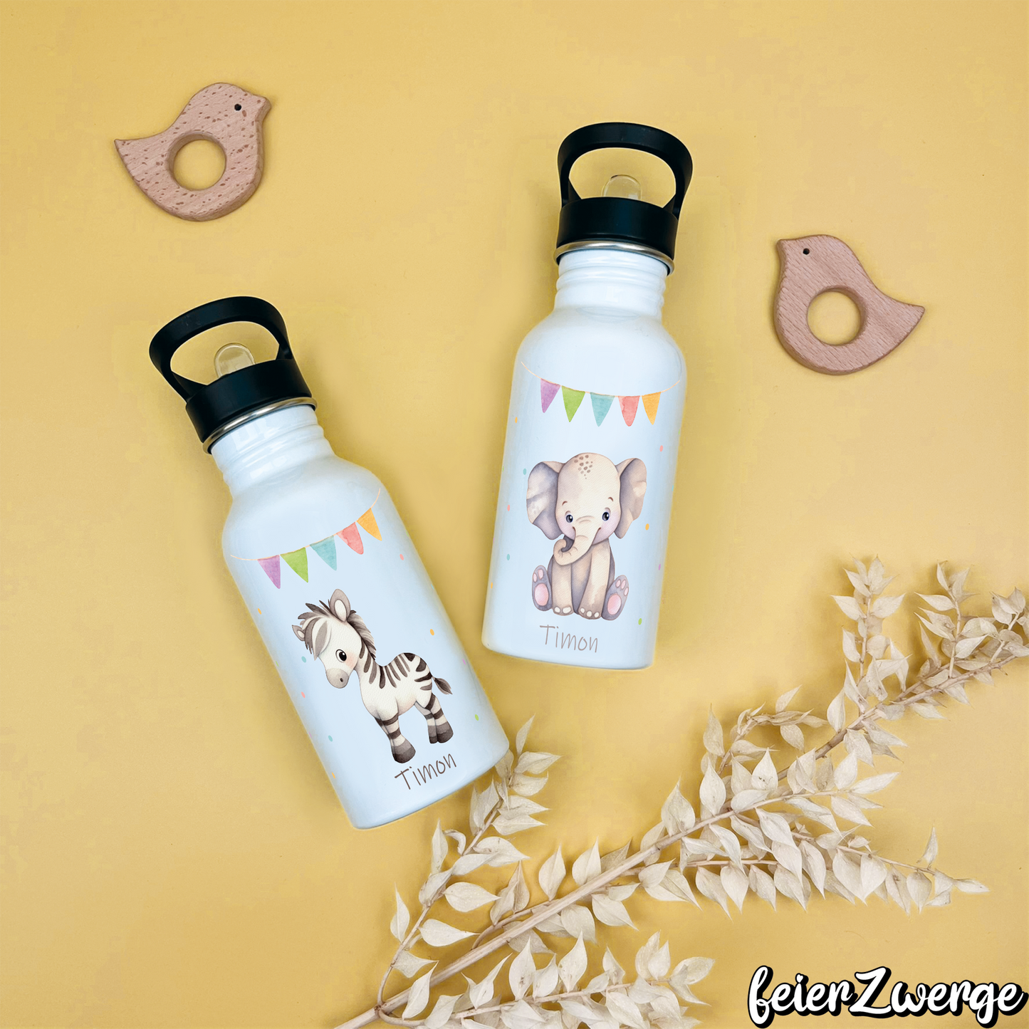 Trinkflasche Tiere Girlande