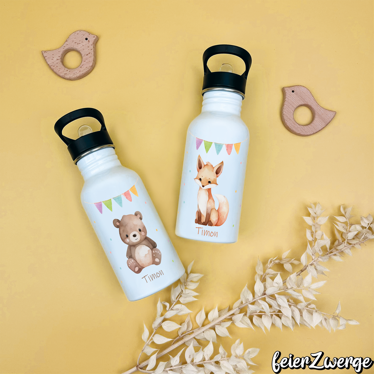 Trinkflasche Tiere Girlande