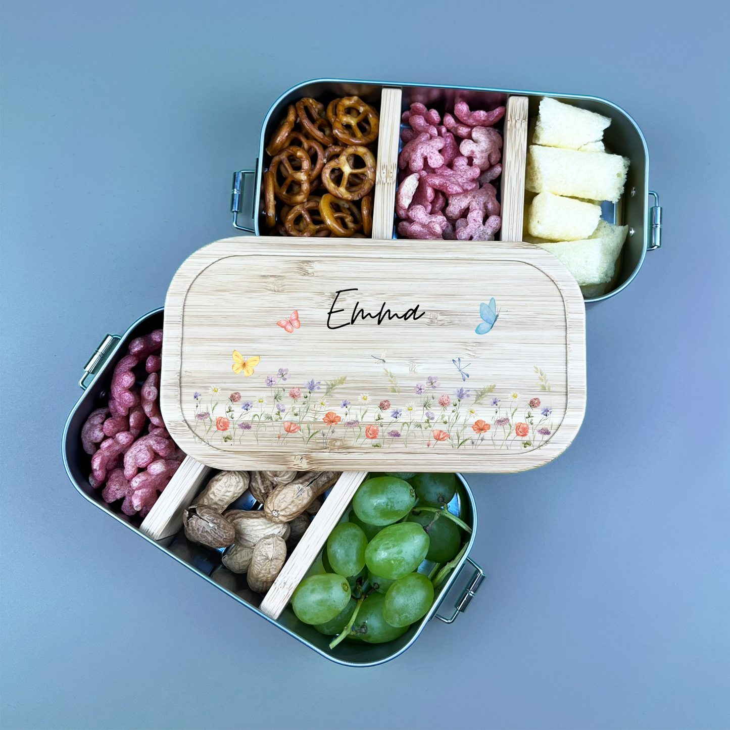 Brotdose Bambus Blumenwiese