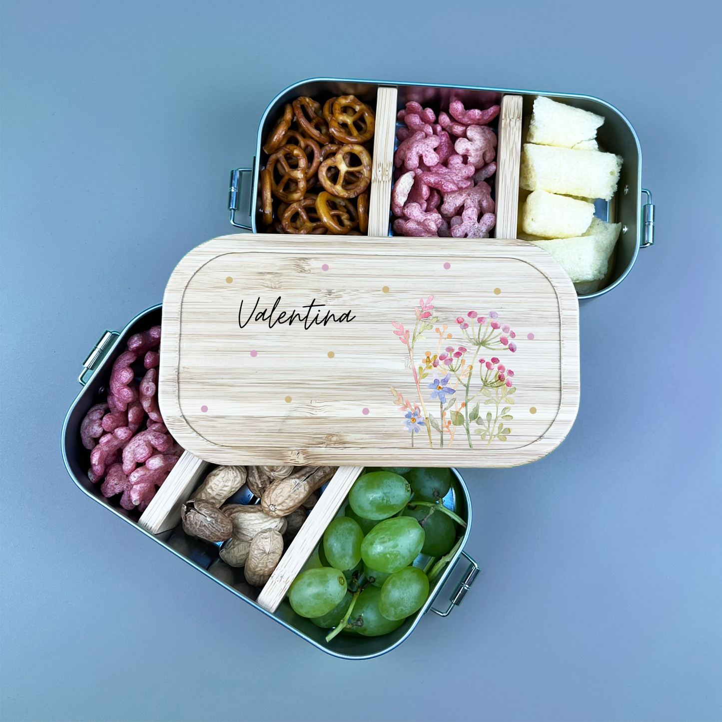 Brotdose Bambus Blumenwiese