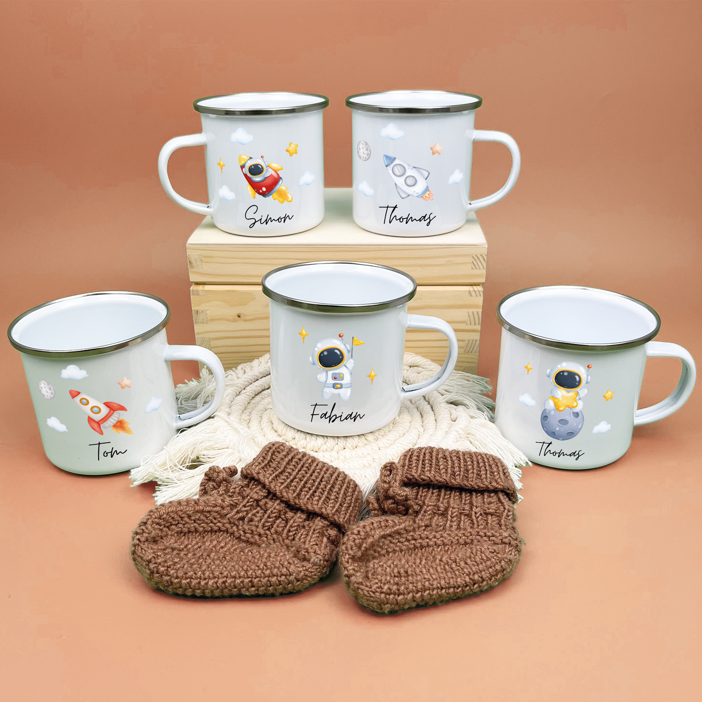 Emaille Tasse Astronauten
