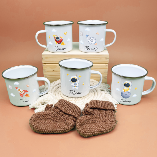 Emaille Tasse Astronauten