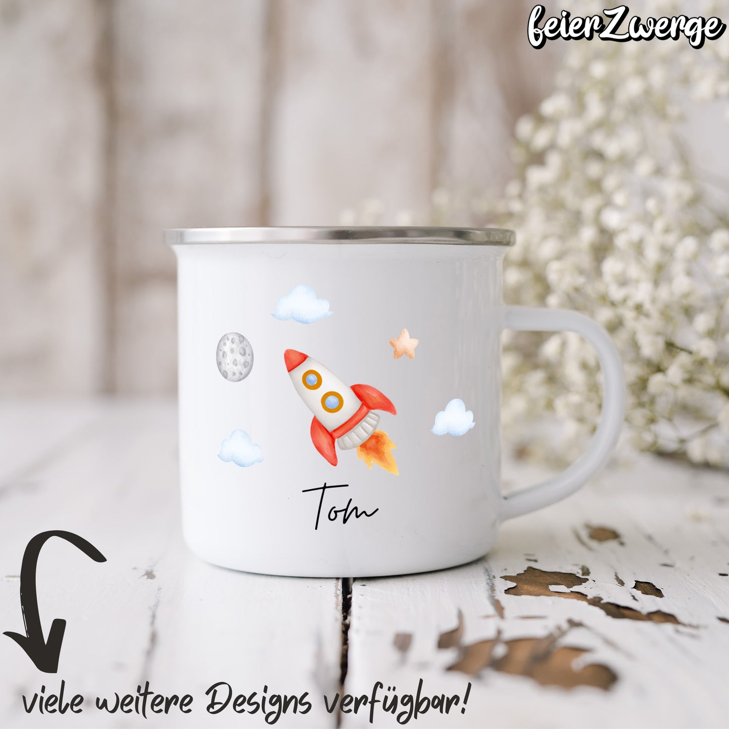 Emaille Tasse Astronauten