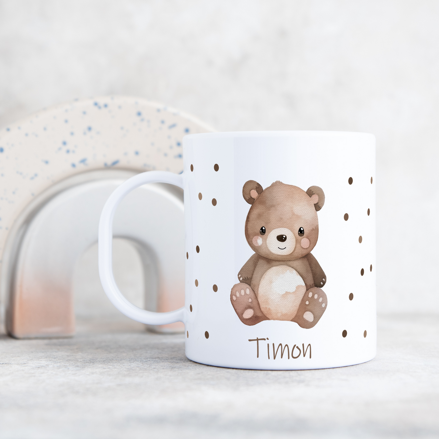 Kunststofftasse Tiere mit Punkten