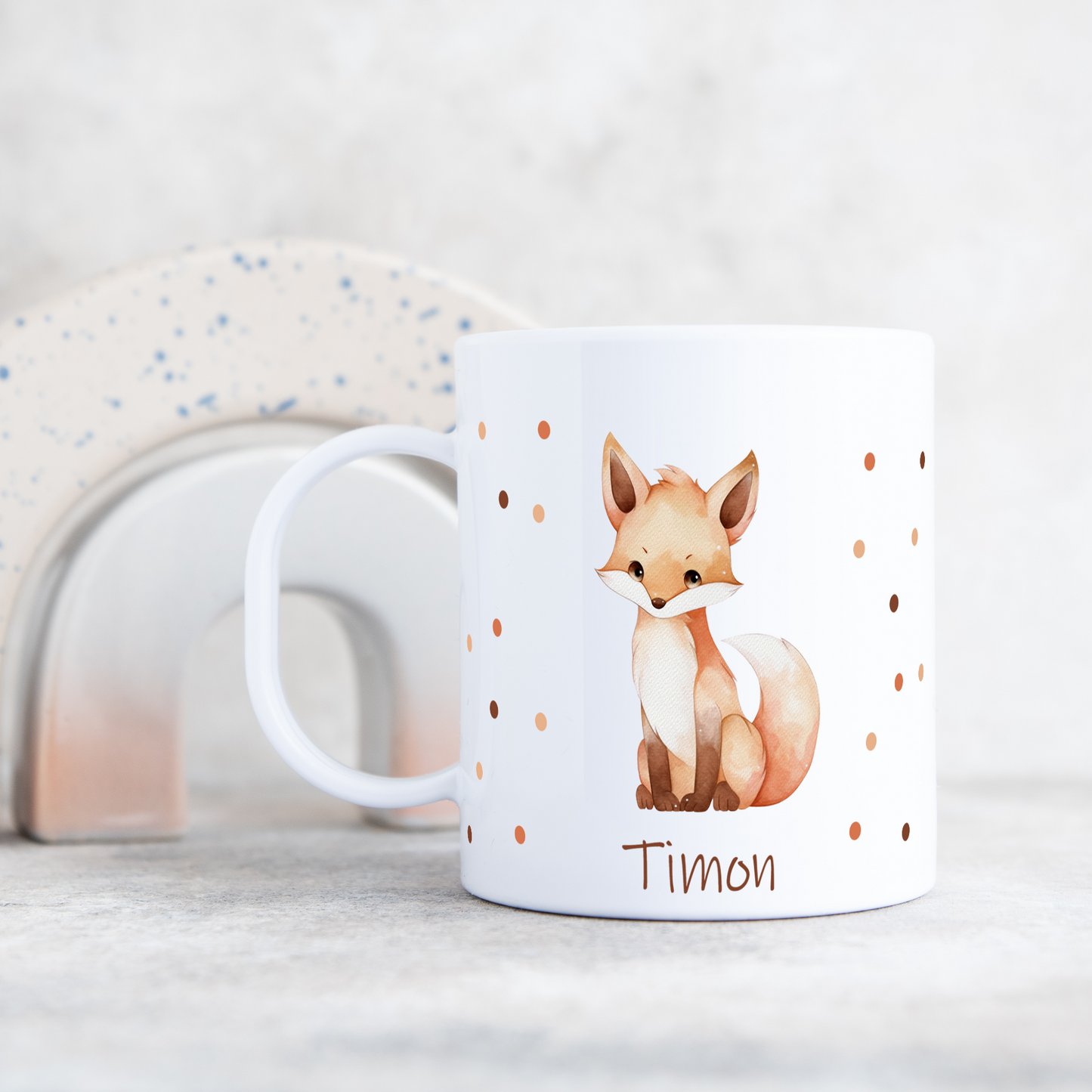 Kunststofftasse Tiere mit Punkten