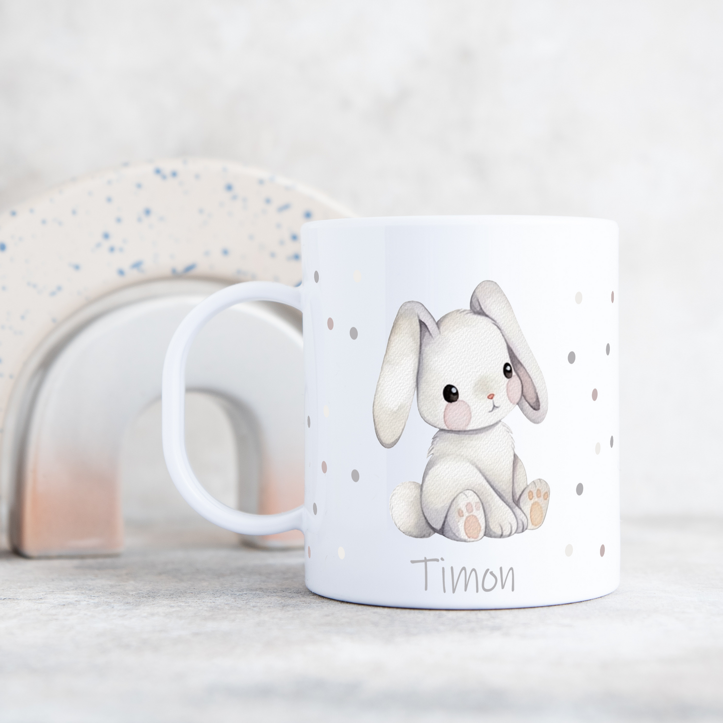 Kunststofftasse Tiere mit Punkten