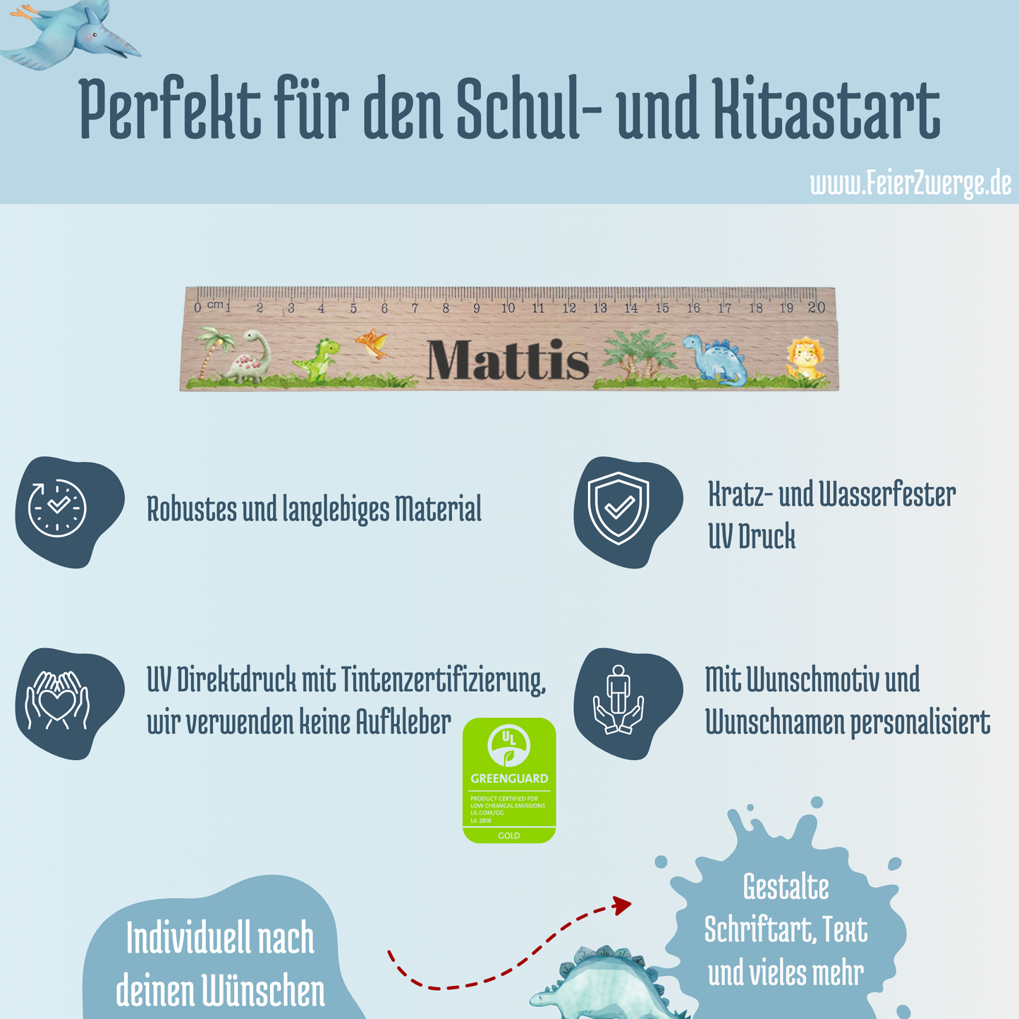 Lineal 20cm Personalisiert