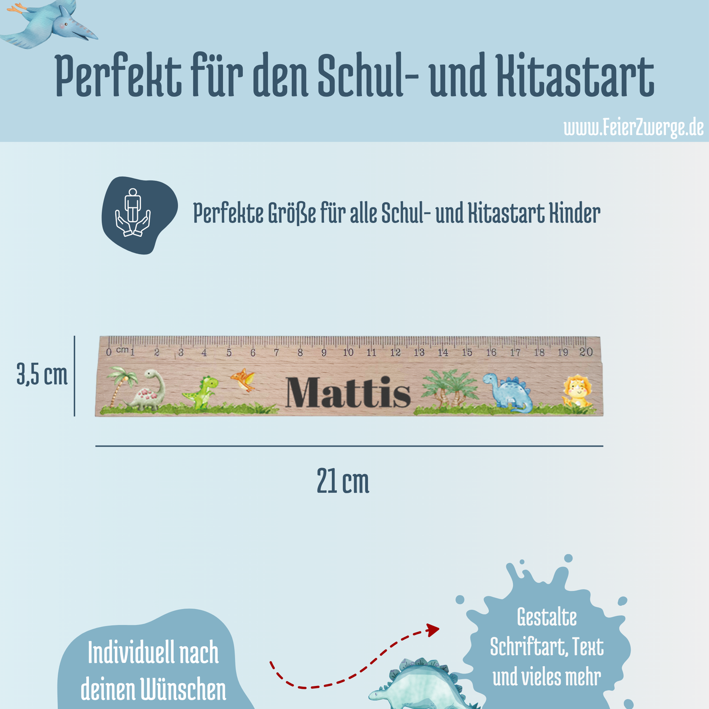 Lineal 20cm Personalisiert