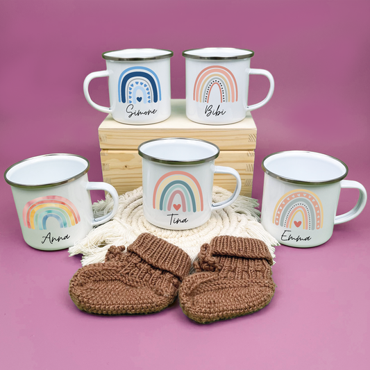 Emaille Tasse Regenbogen