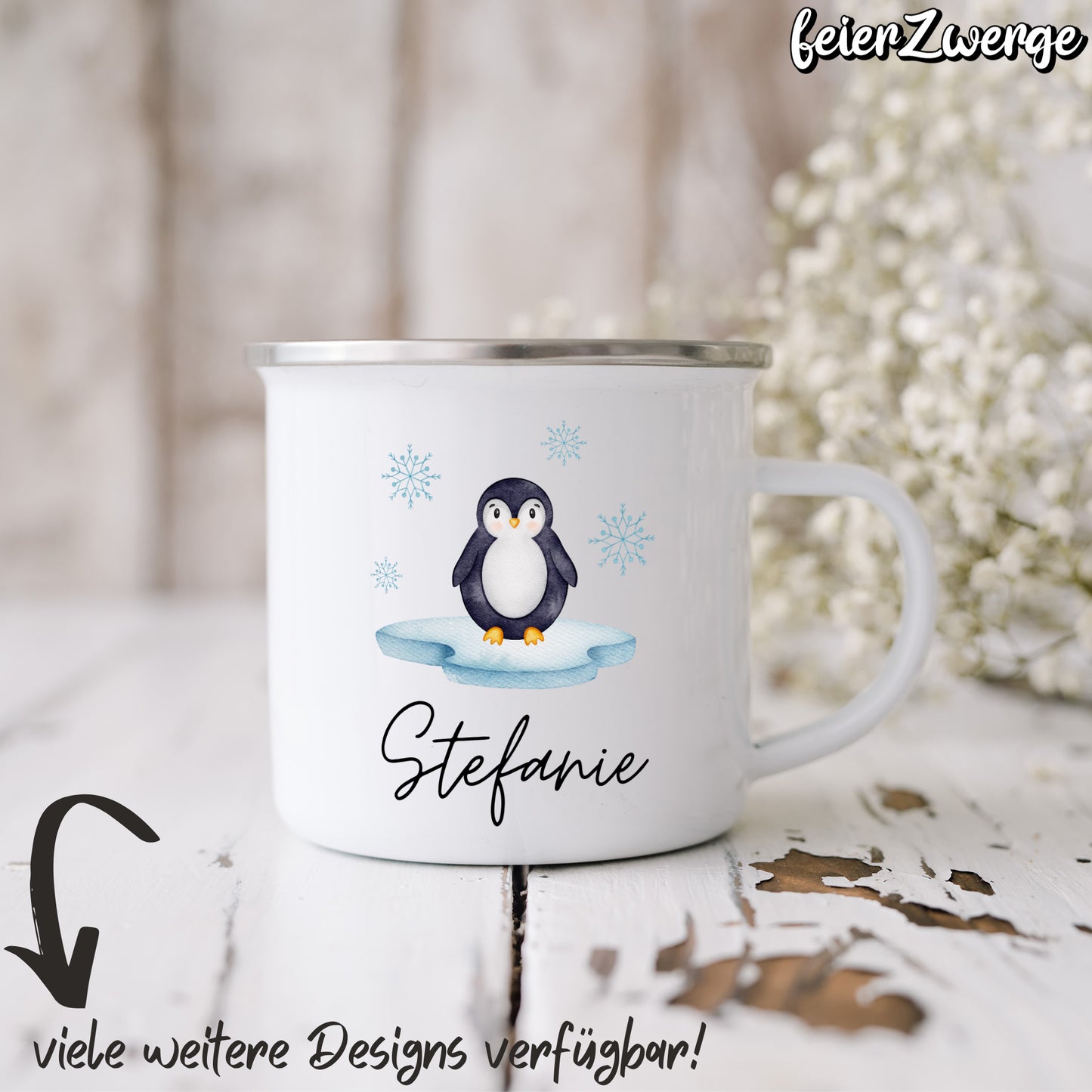 Emaille Tasse Meerestiere
