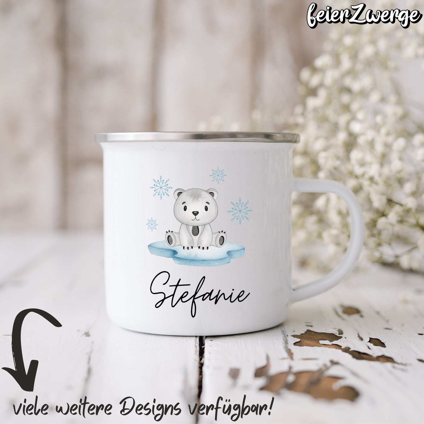 Emaille Tasse Meerestiere