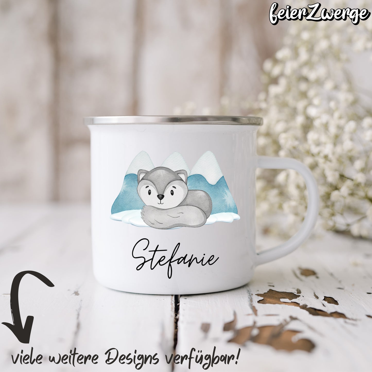 Emaille Tasse Meerestiere