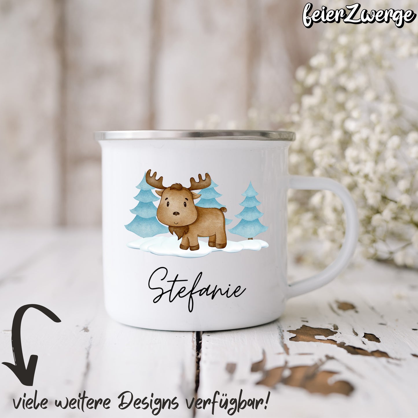 Emaille Tasse Meerestiere