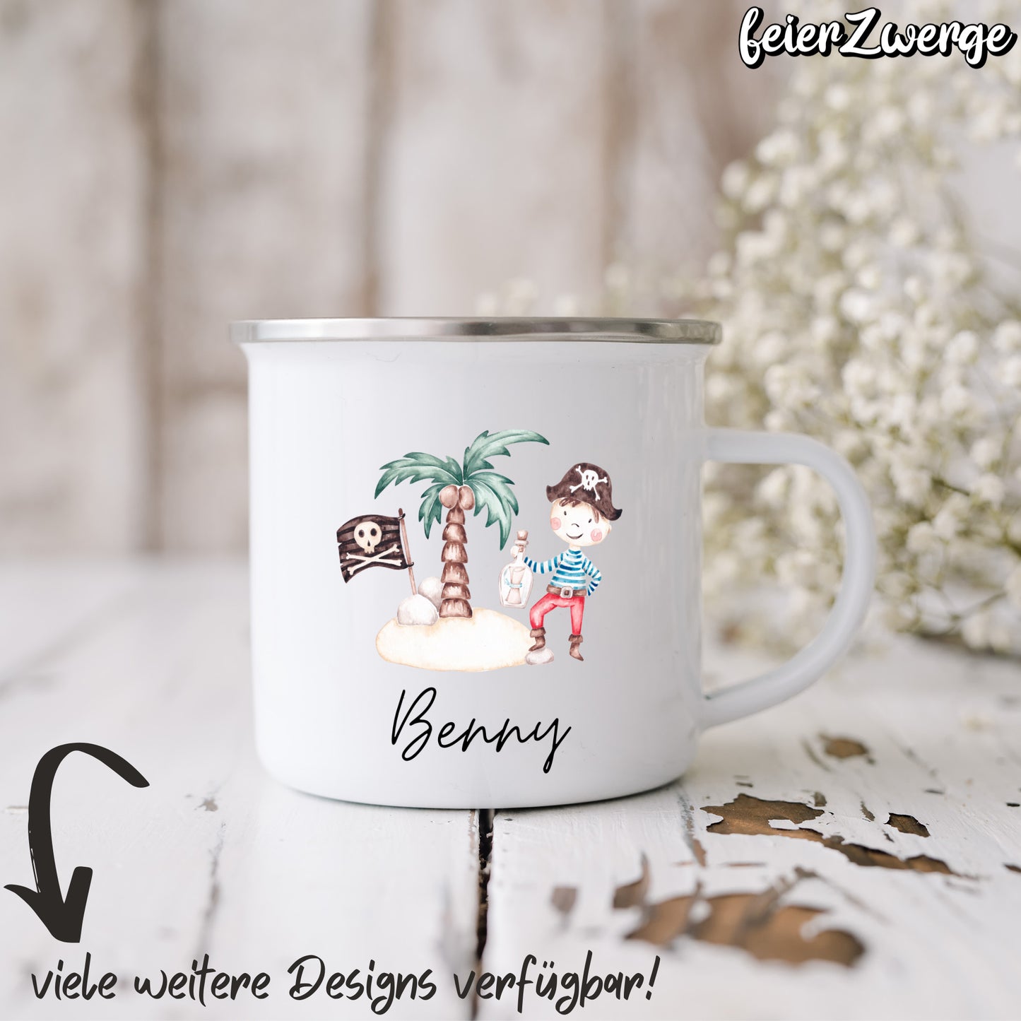 Emaille Tasse Piraten