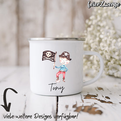 Emaille Tasse Piraten