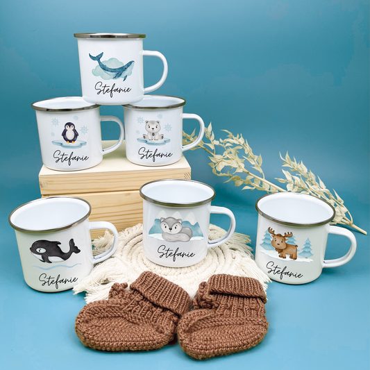 Emaille Tasse Meerestiere