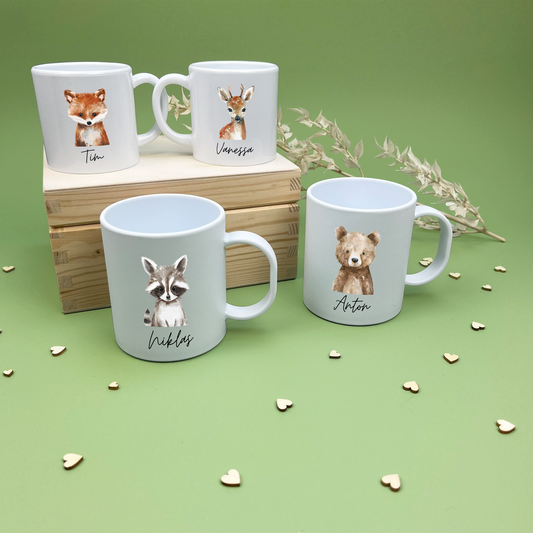Kunststofftasse Waldtiere