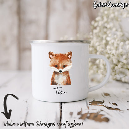 Emaille Tasse Waldtiere