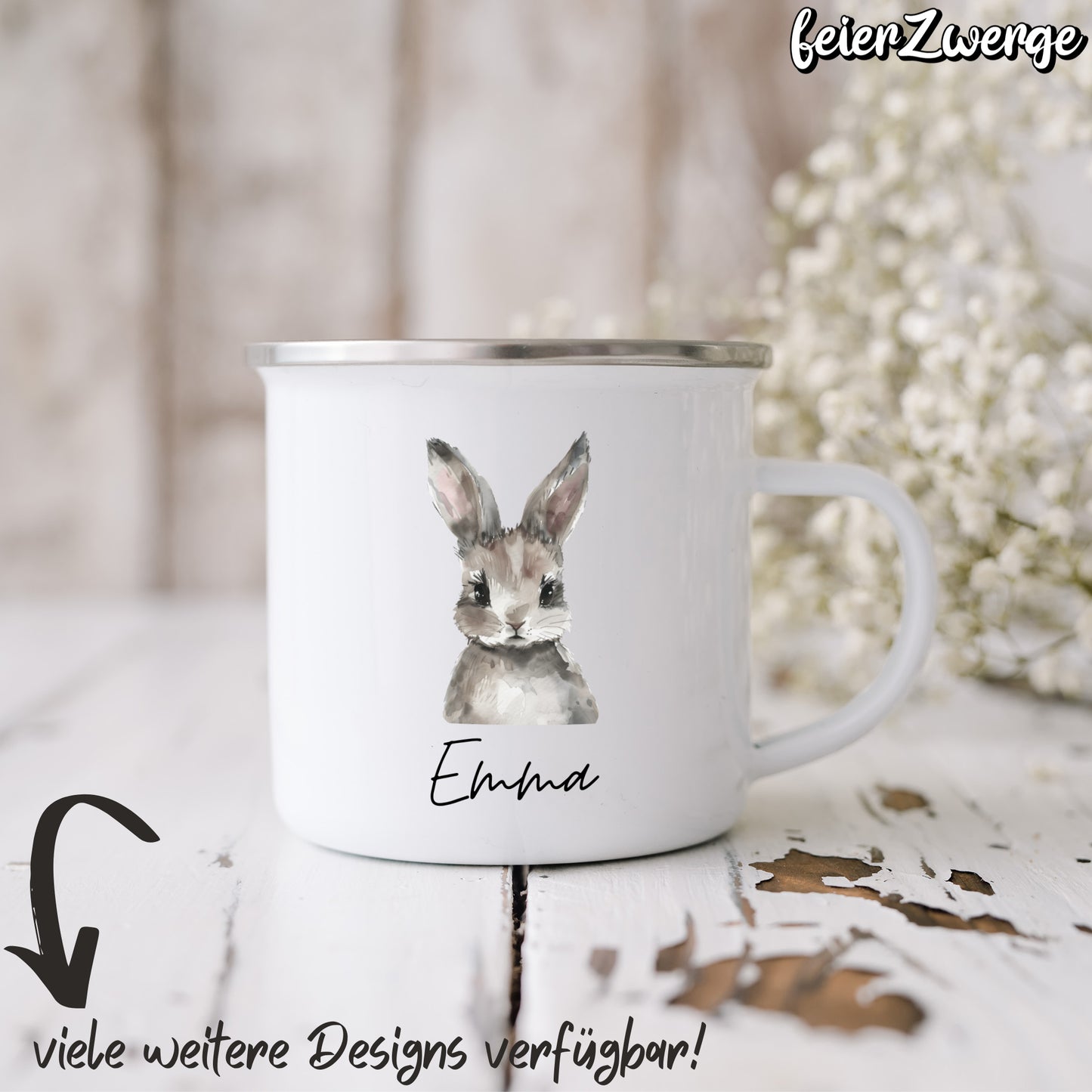 Emaille Tasse Waldtiere