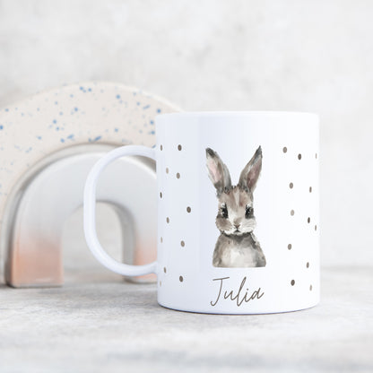 Kunststofftasse Waldtiere Punkte