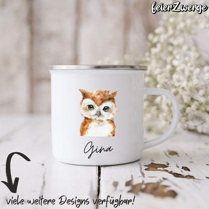 Emaille Tasse Waldtiere