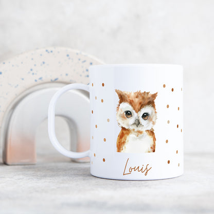 Kunststofftasse Waldtiere Punkte