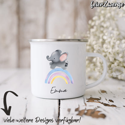 Emaille Tasse Dino Elefanten