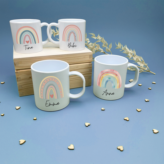 Kunststofftasse Regenbogen