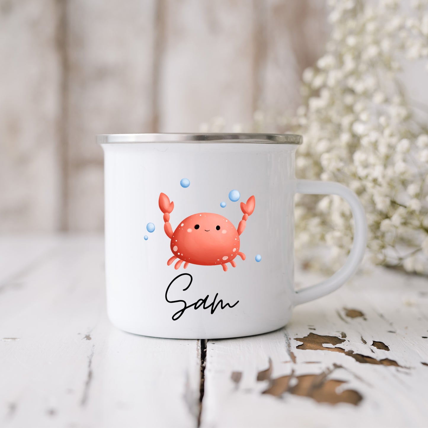 Emaille Tasse Wassertiere