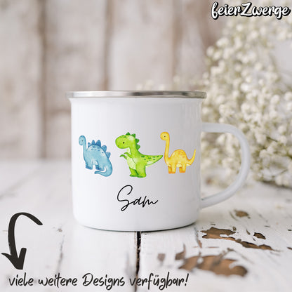 Emaille Tasse Dino Elefanten