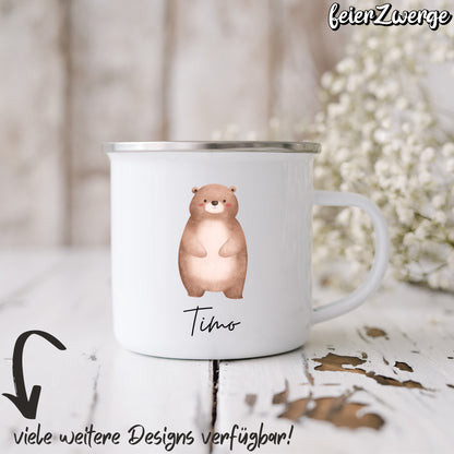 Emaille Tasse Waldtiere