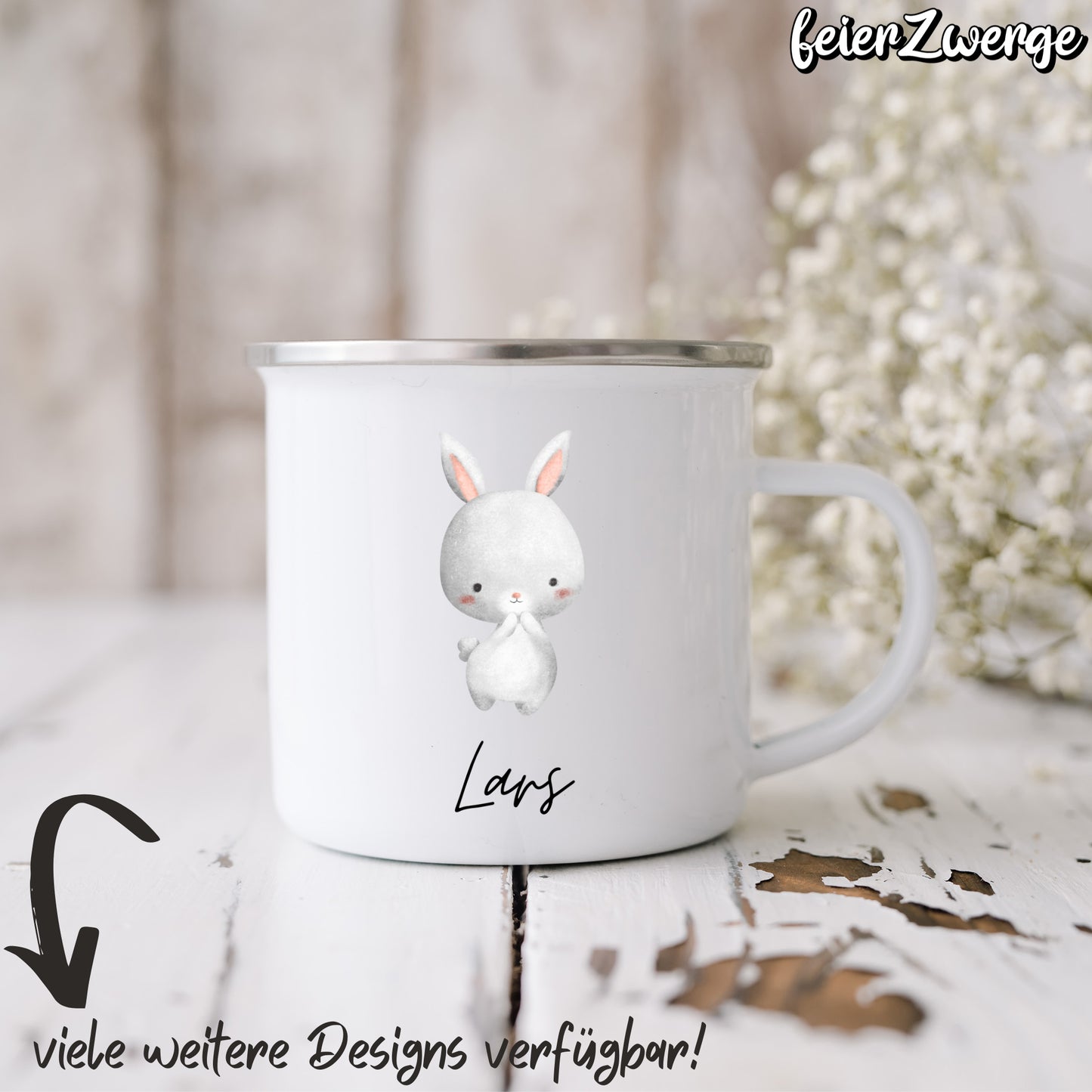 Emaille Tasse Waldtiere