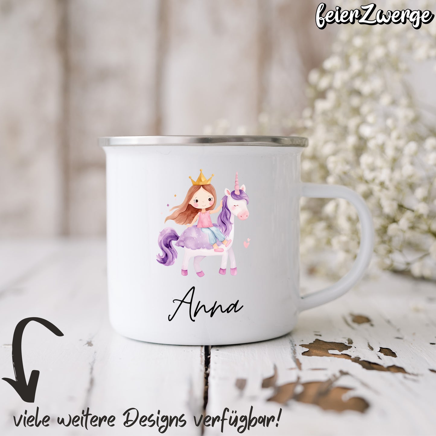 Emaille Tasse Prinzessinnen