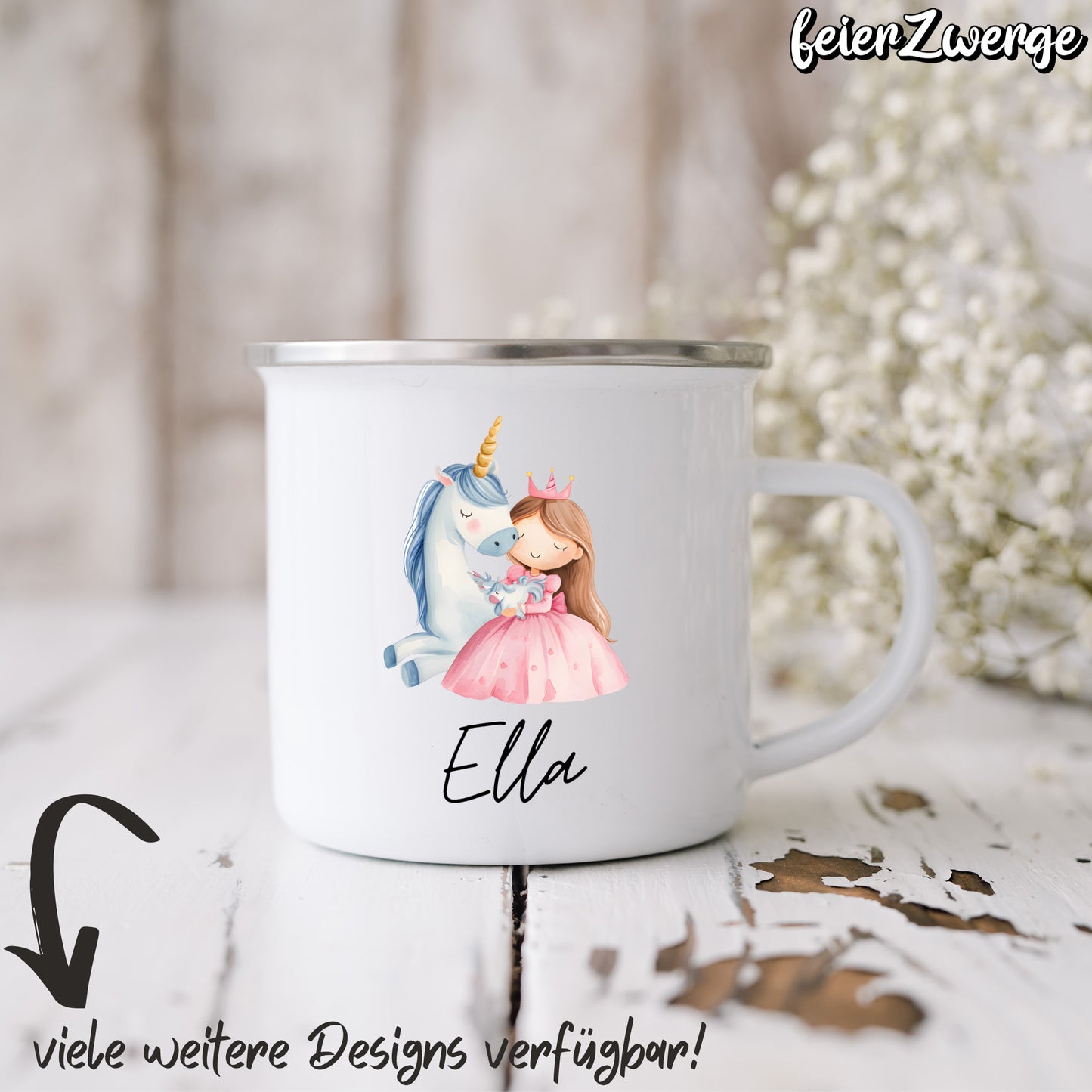 Emaille Tasse Prinzessinnen