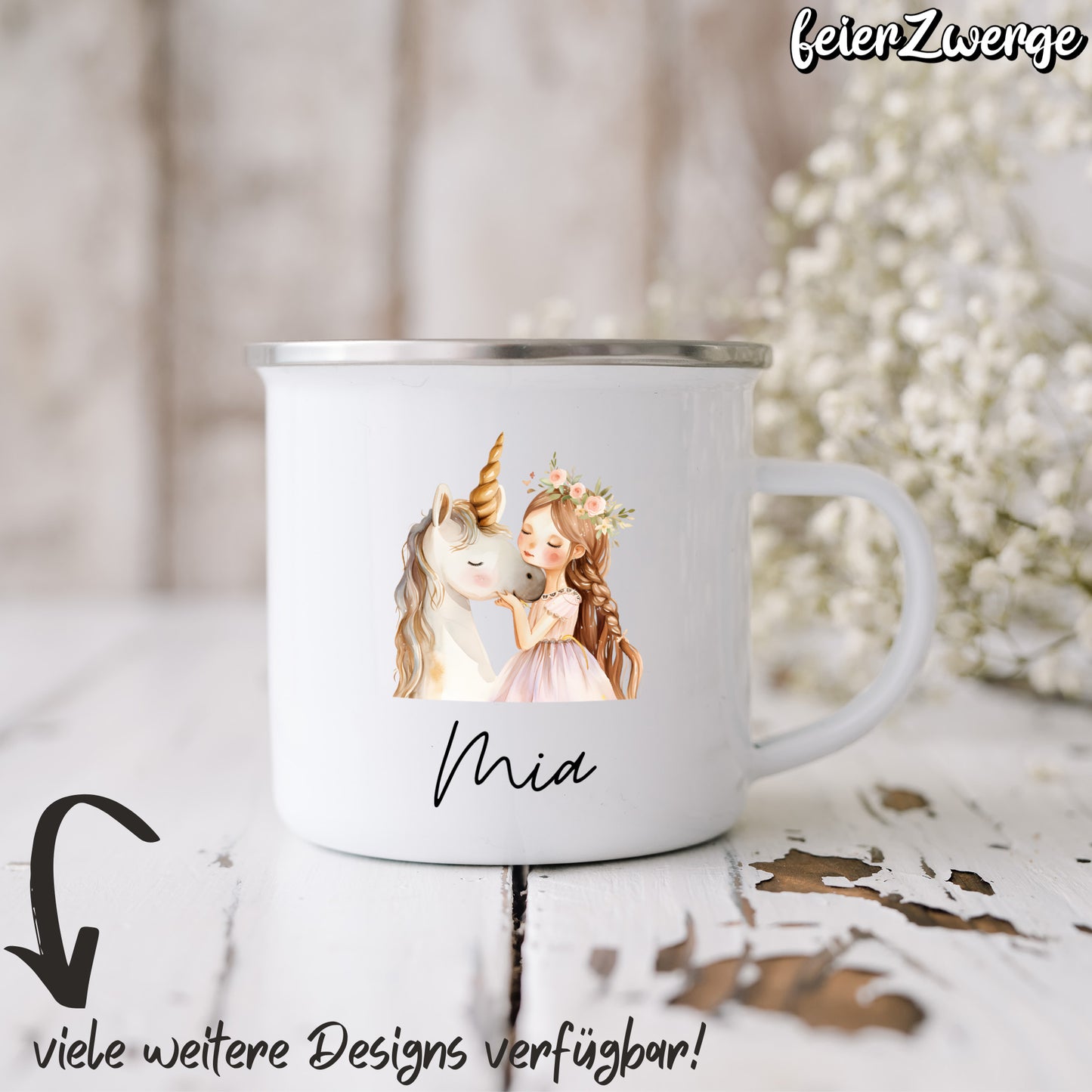Emaille Tasse Prinzessinnen