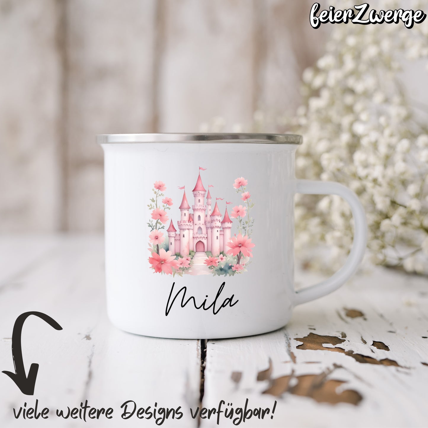 Emaille Tasse Prinzessinnen