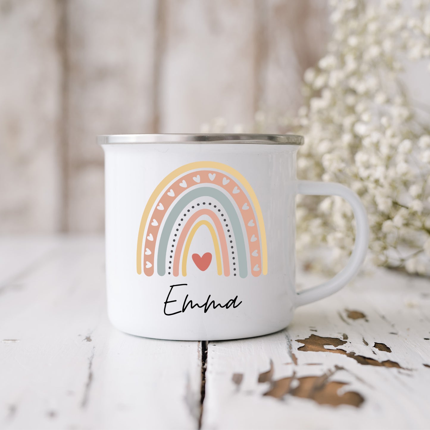 Emaille Tasse Regenbogen