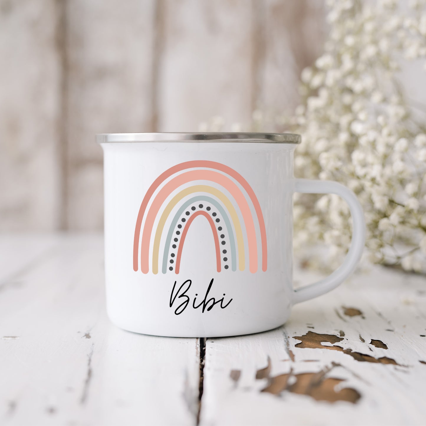 Emaille Tasse Regenbogen