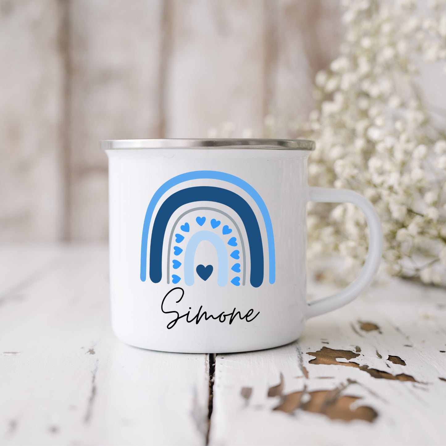 Emaille Tasse Regenbogen