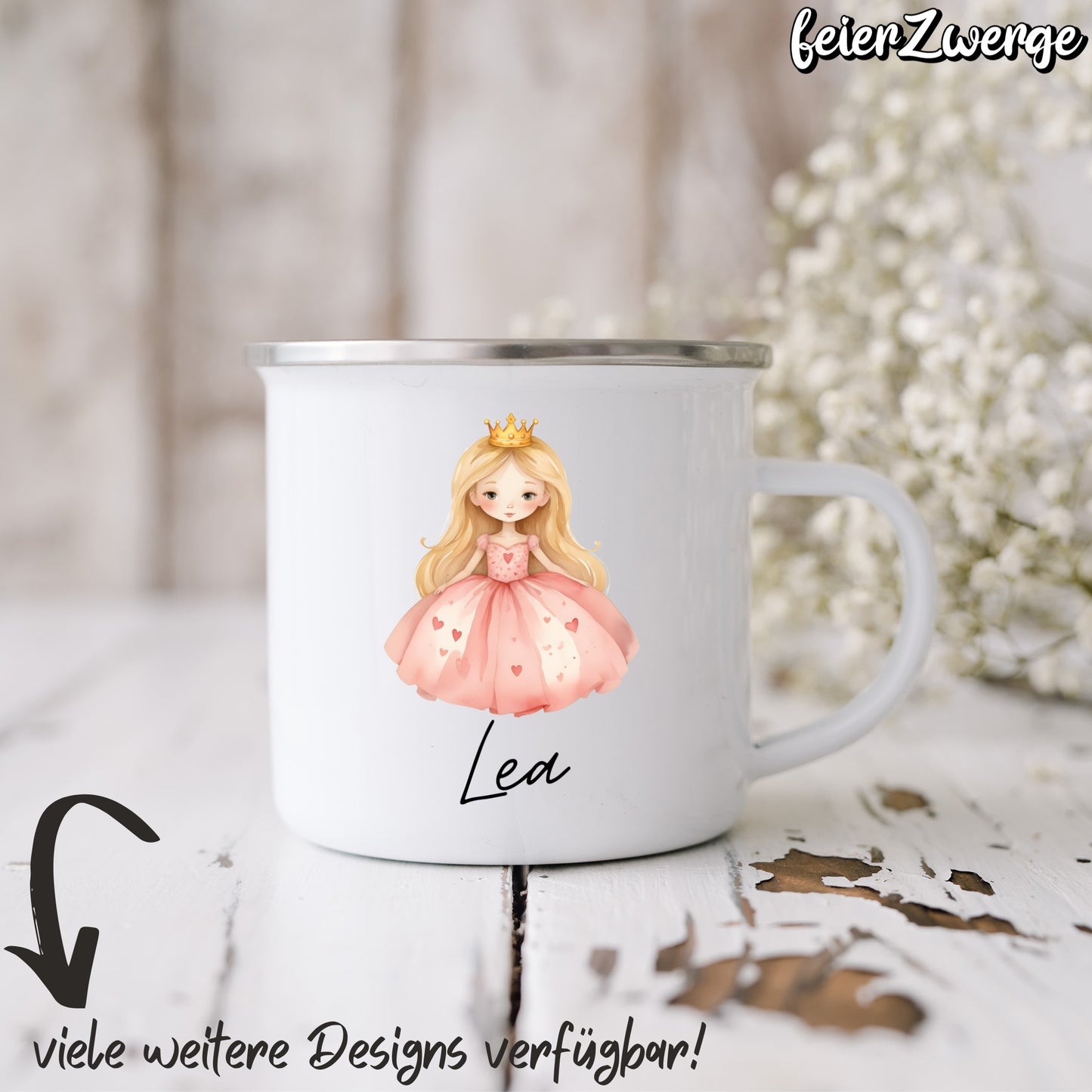 Emaille Tasse Prinzessinnen