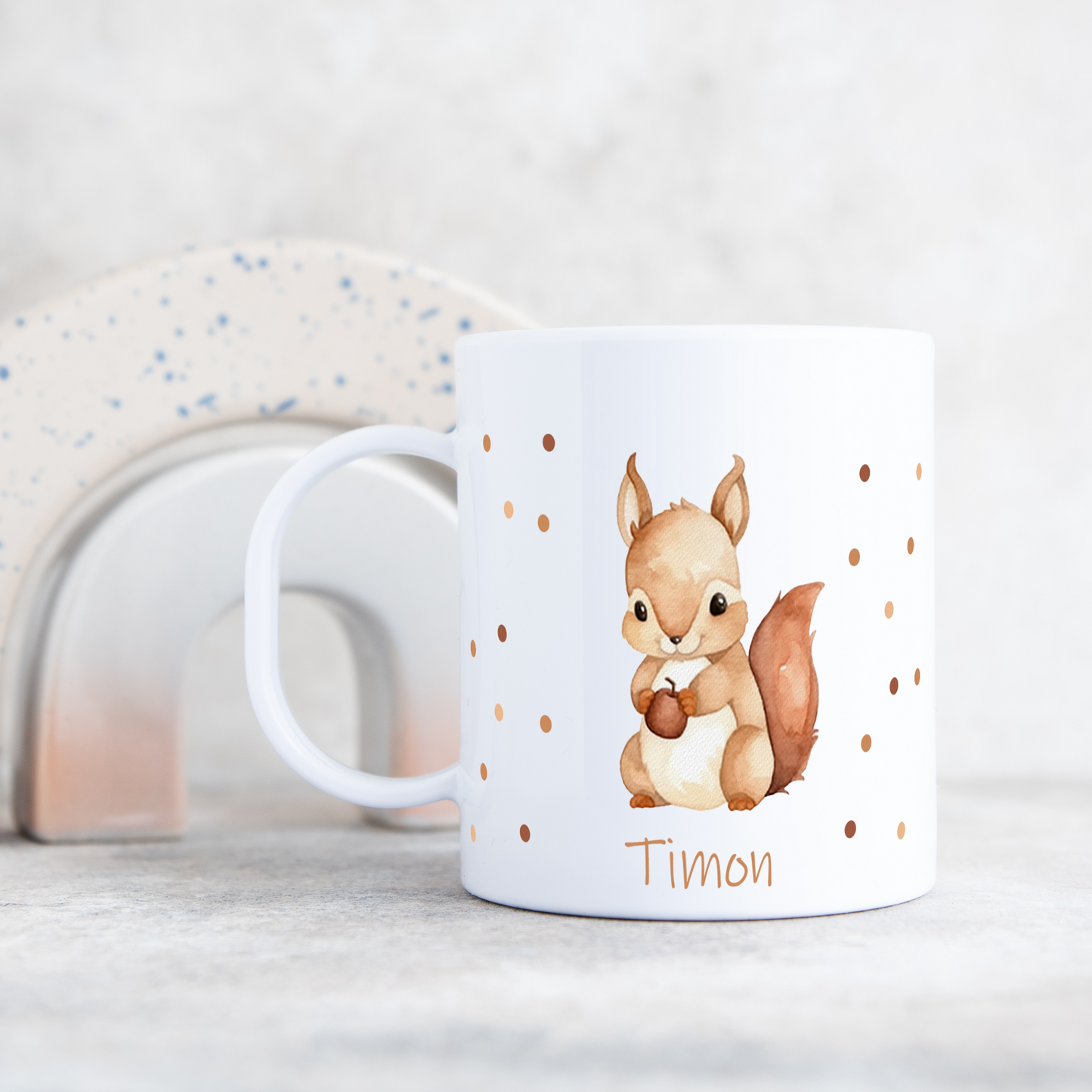 Kunststofftasse Tiere mit Punkten