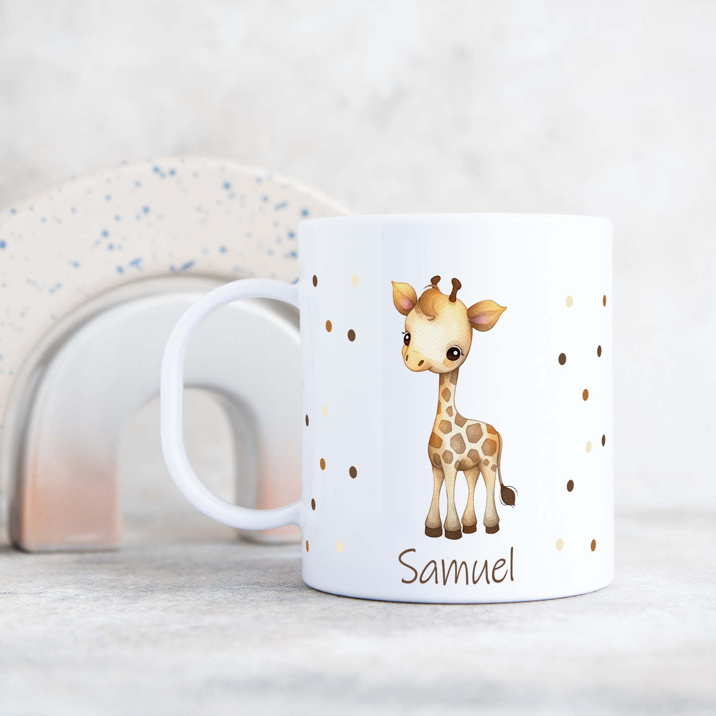 Kunststofftasse Tiere mit Punkten