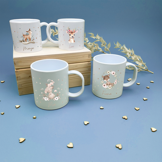 Kunststofftasse niedliche Waldtiere