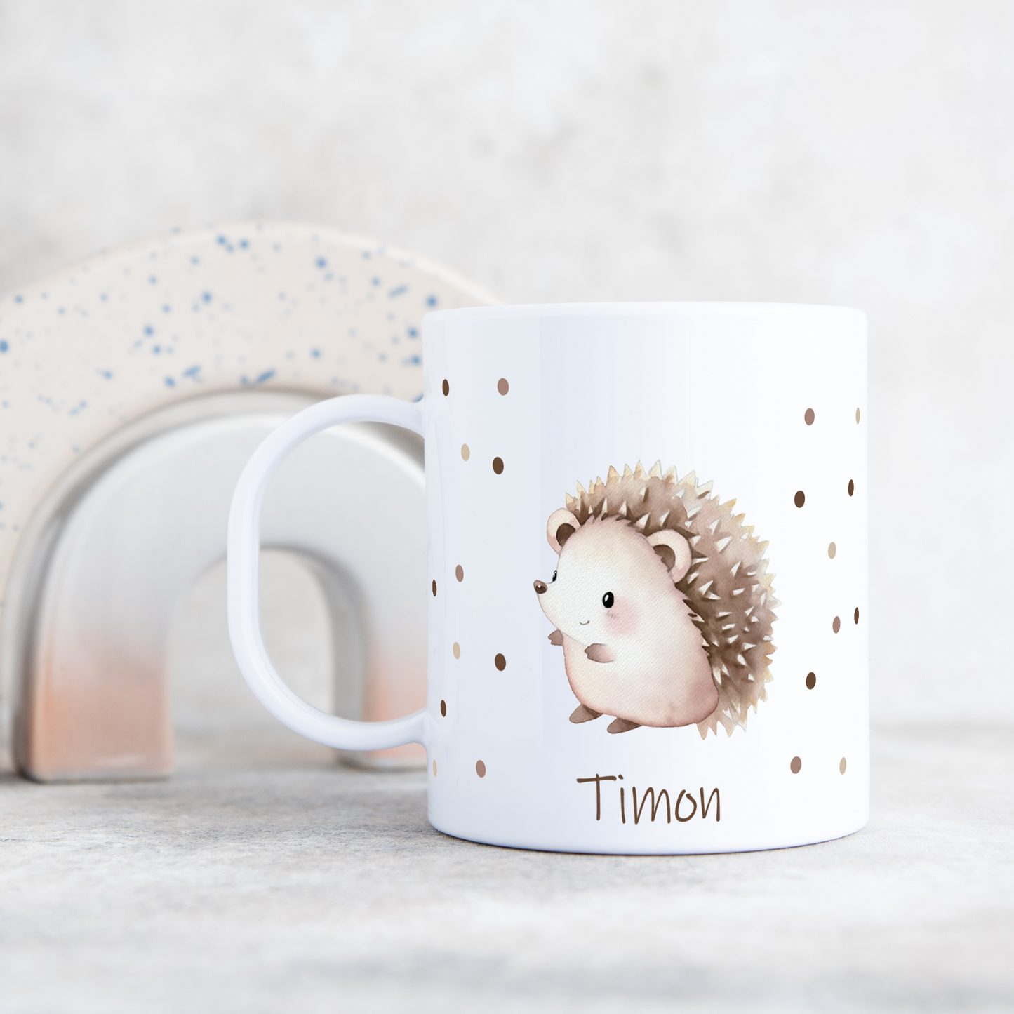 Kunststofftasse Tiere mit Punkten
