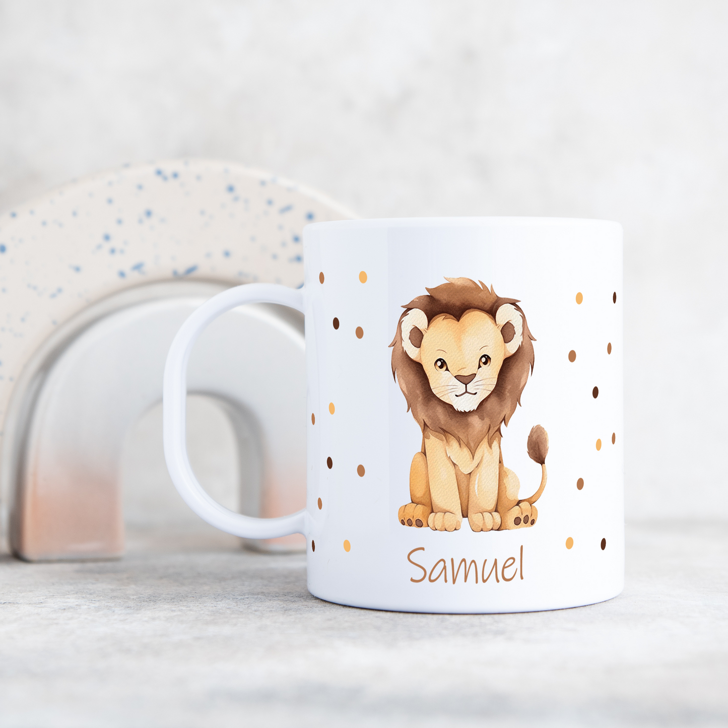 Kunststofftasse Tiere mit Punkten
