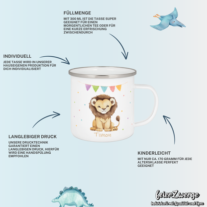 Emaille Tasse Pferde