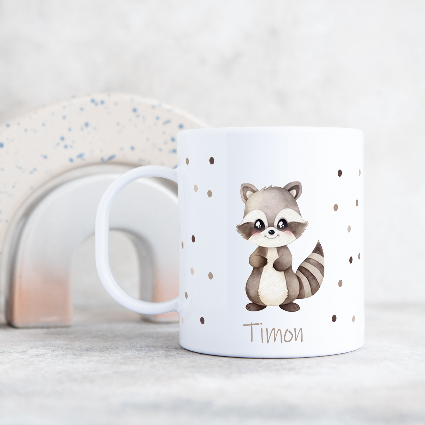 Kunststofftasse Tiere mit Punkten